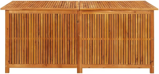 vidaXL Outdoor Storage Box, [Load Capacity Gallon] Deck Box with Gas-Lift Lid, Storage Chest with Water-Resistant Zippered Bag Inside, 68.9''x31.5''x29.5'', Solid Acacia Wood-VerdiqueGarden