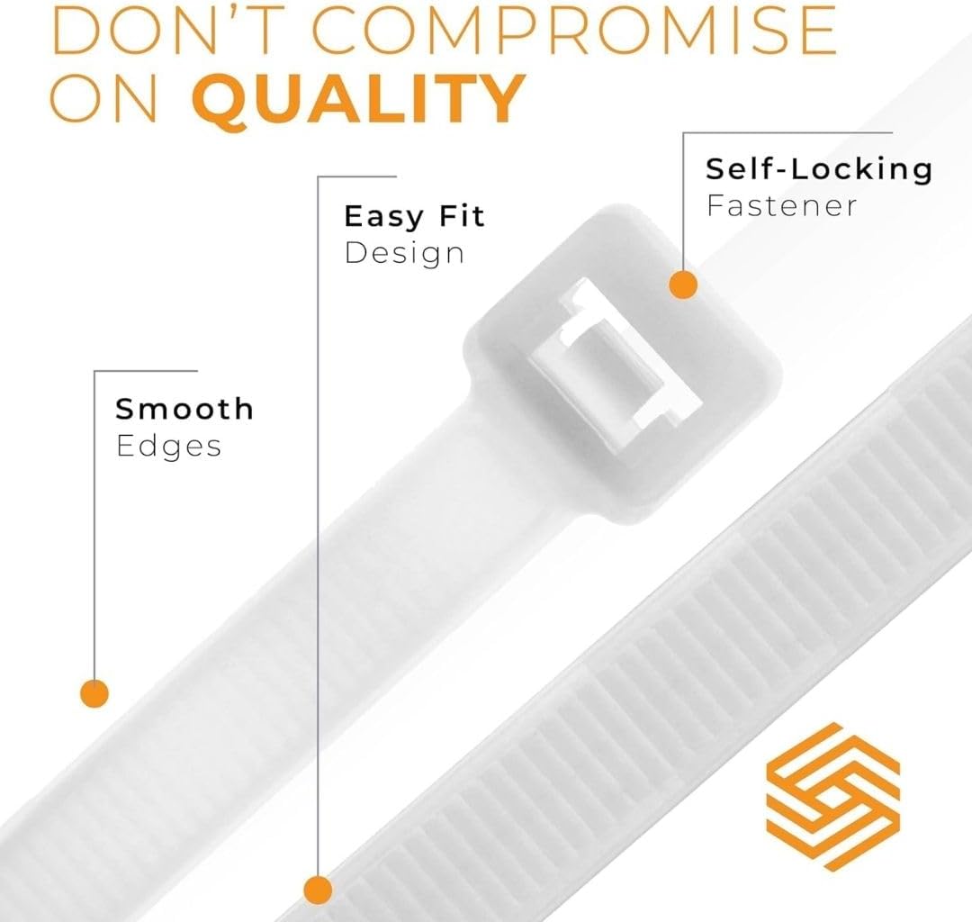 GTSE 4 Inch Yellow Zip Ties, 100 Pack, 18lb Strength, UV Resistant Nylon Small Cable Ties, Self-Locking 4" Tie Wraps-VerdiqueGarden