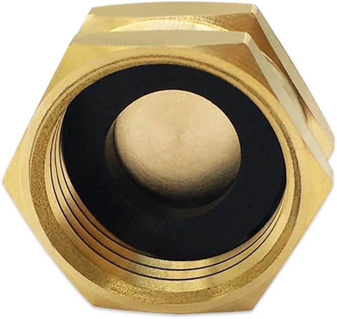 Hooshing 4PCS 3/4" GHT Garden Hose End Female Cap and Male Plugs Kits Garden Irrigation Brass Pipe Fittings Water Tubing Stopper-VerdiqueGarden