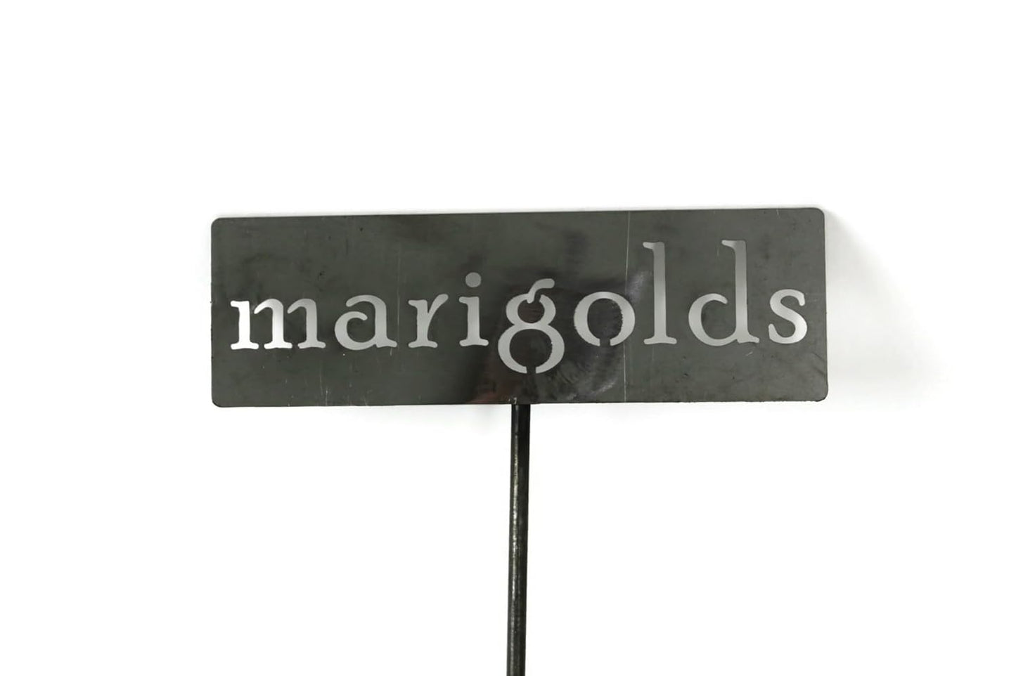 Classic Metal Garden Markers 19 Inches Tall (marigolds, Raw, Unfinished Steel (will rust with time))-VerdiqueGarden