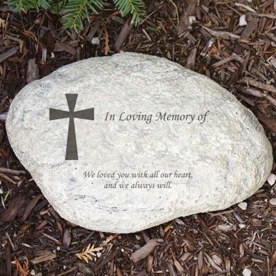 GiftsForYouNow Personalized Memorial Resin Garden Stone for Loved One, 11.5 x 8.25 x 2.5 Inches-VerdiqueGarden