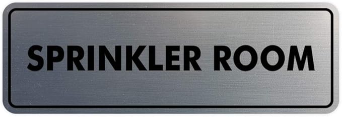 Signs ByLITA Standard Sprinkler Room Sign (Brushed Silver) - Medium-VerdiqueGarden