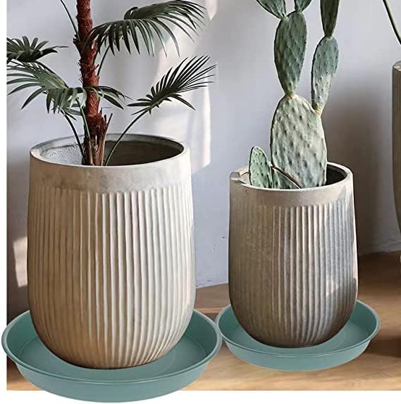 6 Pack of Bird Bath Bowl 8 inch, 8 10 12 14 16 18 20 inch Heavy Duty BirdBath Bowls only, Durable Plastic Round Large Plant Saucer Dish for Garden (8", Green)-VerdiqueGarden