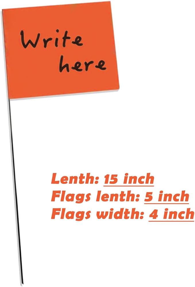 Zozen Marking Flags, Fluorescent Orange Color/1000 Pcs/15x4x5 Inch, Yard Flags for Lawn & Irrigation & Landscape & Sprinkler & Survey & Dog Training.-VerdiqueGarden
