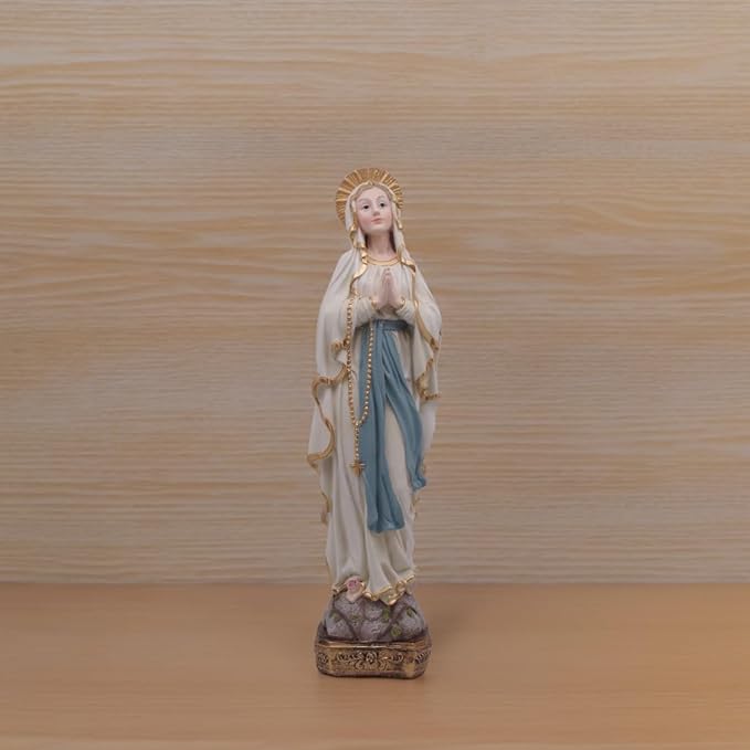 MeritMode 15" H Virgin Mary Praying Statue - Lourdes Catholic Collectible Figurine, Blessed Mother Figurine, Ideal Religious Gift for Home Décor & Outdoor Garden Decorations-VerdiqueGarden