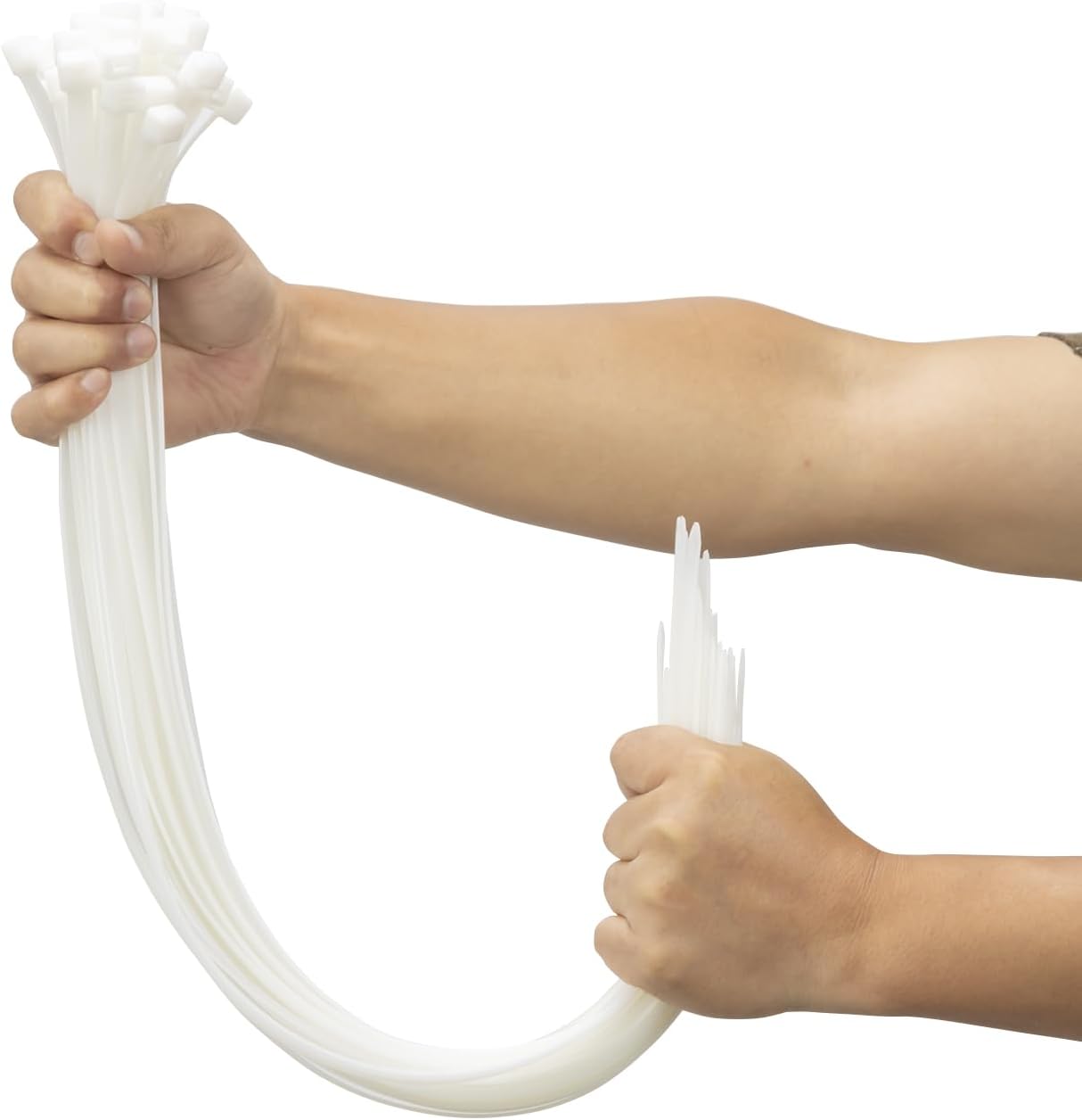 XINGO 26 inch White Zip Ties Heavy Duty 100 Pack, 200 lbs Ultra Strong Plastic Wire Ties, Large Cable Ties Extra Long Tie Wraps, Indoor and Outdoor UV Resistant-VerdiqueGarden