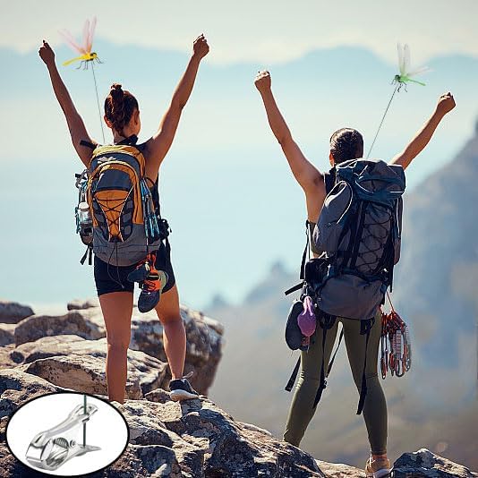 Spiritlele 12 PCS Fake Dragonfly Clip Colorful Hat Clip 3D Dragonfly Garden Decor for Patio Outdoor Indoor-VerdiqueGarden