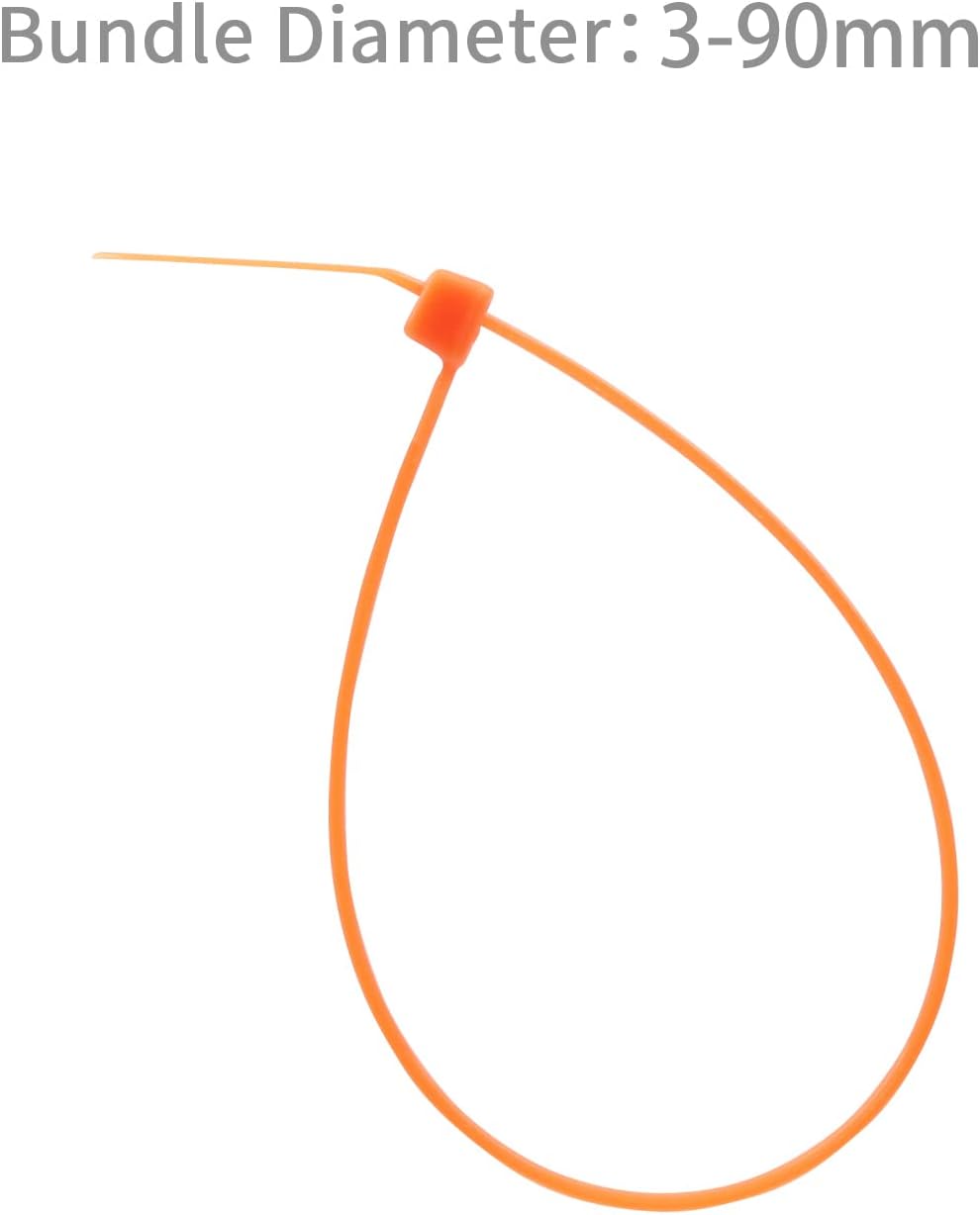 XINGO 100PCS Cable Zip Ties Heavy Duty, Premium Nylon Plastic Wire Ties with 50 Pounds Tensile Strength, Self-Locking Black Nylon Zip Ties for Indoor and Outdoor (14 inch, Orange)-VerdiqueGarden