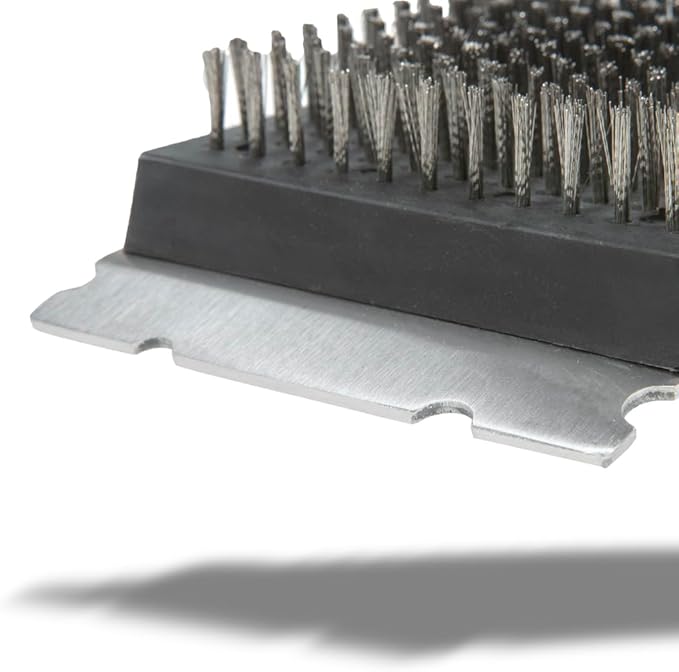 BBQ-Aid Grill Brush and Scraper for Barbecue – Grill Brush for Outdoor Grill with Extended, Large Wooden Handle and Replaceable Stainless Steel Bristles Head –No Scratch- BBQ Grill Brush for Any Grill-VerdiqueGarden