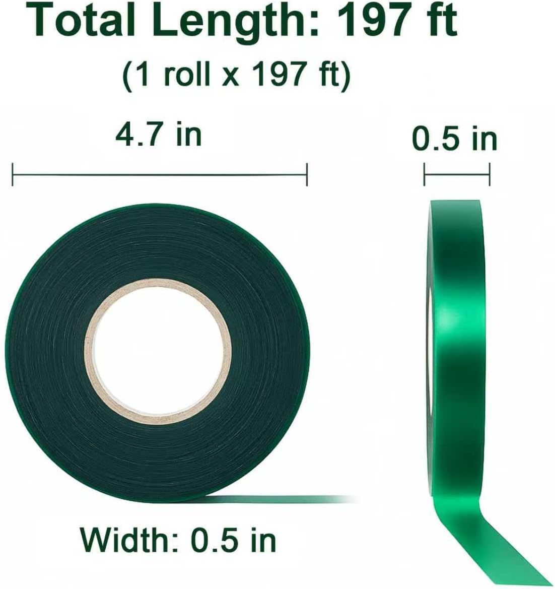 Stretch Plant Tie Tape – Reusable PVC Garden Ties for Plants, Green Flexible Garden Tape for Branches, Vines, Shrubs, Flowers, Trees, Indoor & Outdoor Use (196 ft)-VerdiqueGarden