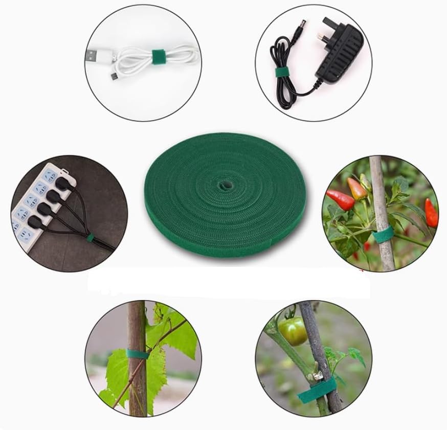 Garden Plants Tape Ties for Climbing Stakes Grafting Clips Support(143 Feet X1/3 Inch Green)-VerdiqueGarden