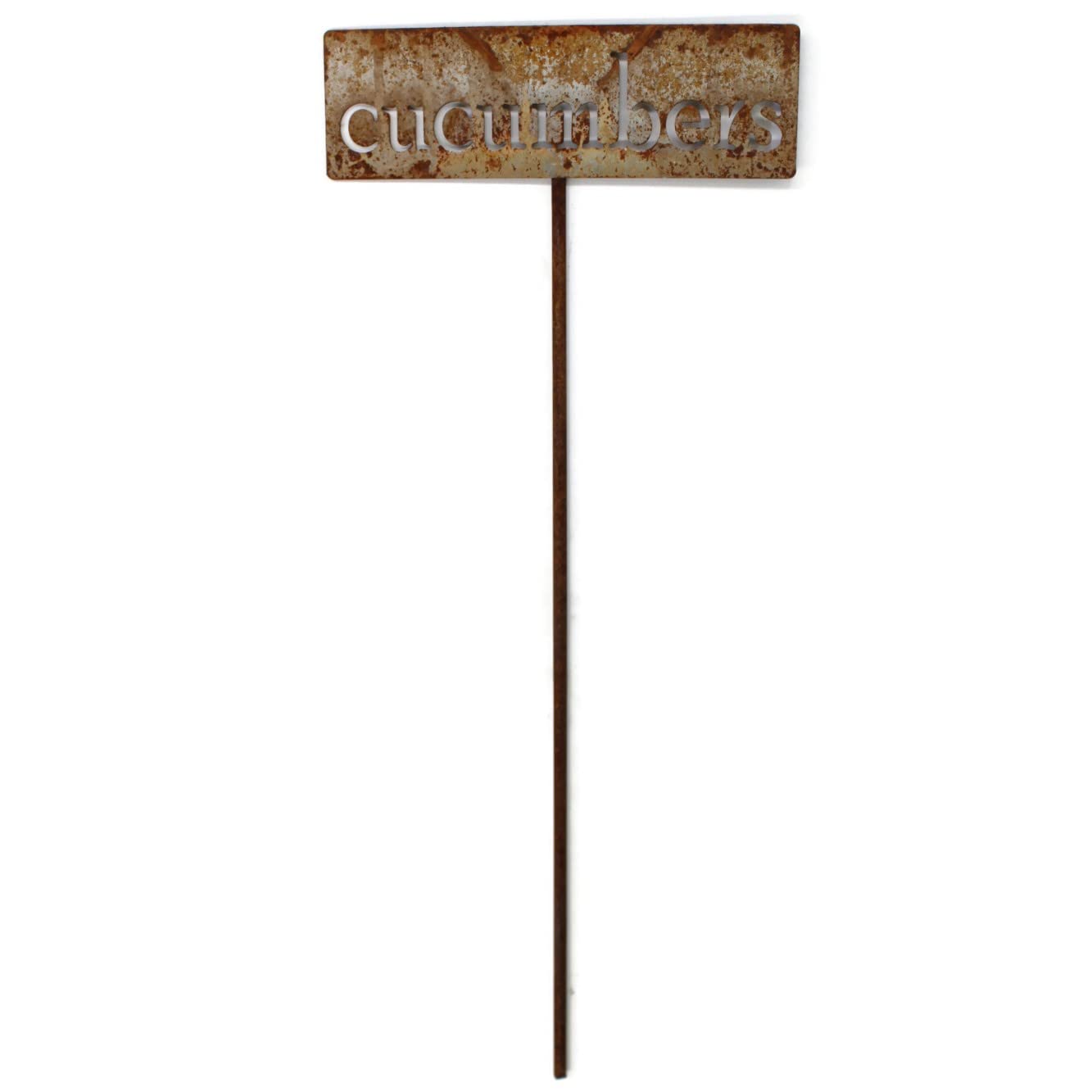 Classic Metal Garden Markers 19 Inches Tall (cucumbers, Naturally Rusted)-VerdiqueGarden