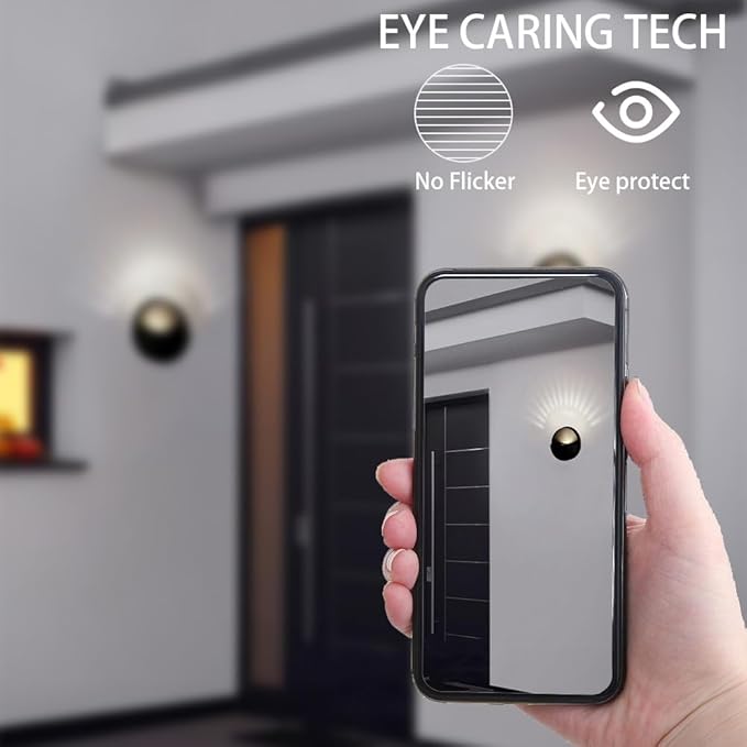 6W Wall Lamp,Exterior Waterproof Wall Sconces Light Fixture,110V Wall Mount Light 3000K Warm White Porch Lights for Garage,House,Garden,Patio 4Pack (Black)-VerdiqueGarden