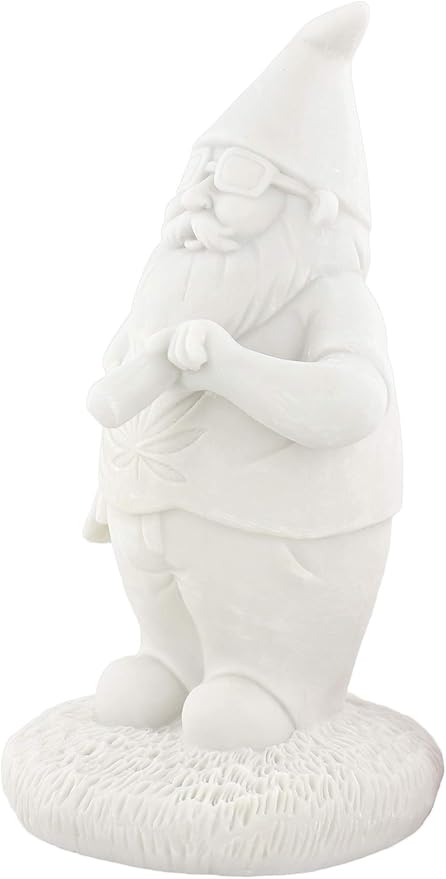 Gnometastic Gnude Gnomes - Unpainted Smoking Gnome, 8.5" Inches - DIY Paint Your Own Gnome - Funny Garden Gnomes to Paint for Adults, Outdoor or Indoor-VerdiqueGarden