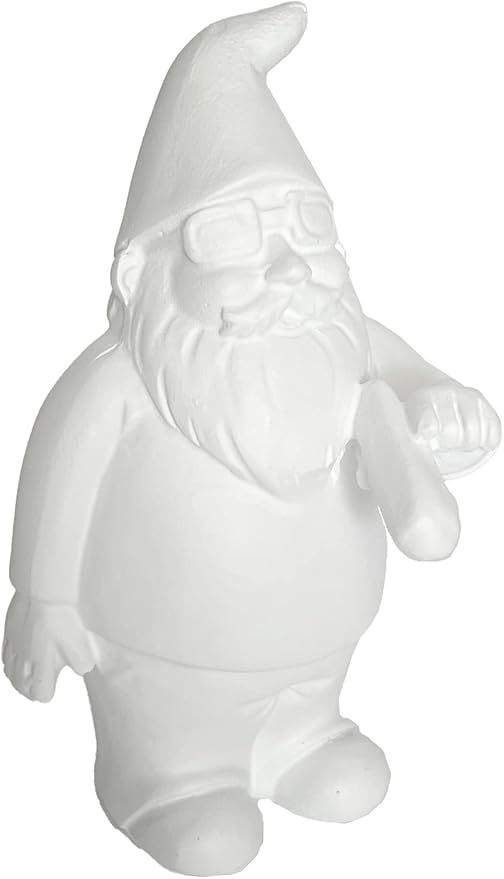 Gnometastic Gnude Mini Gnomes - Smoking Hippie Unpainted Gnome Statue, 3.5in DIY Paint Your Own Gnome Mini -Funny Garden Gnomes to Paint for Adults-VerdiqueGarden