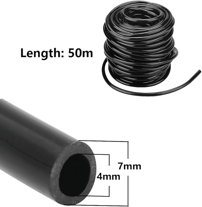 1/4 inch Garden Watering Tube, 4mm Water Tube Irrigation System Hose Blank Distribution Line Plant Drip Automatic Pipe DIY Agriculture Hydroponics Misting Tubing Patio Lawn Yard Greenhouse Outdoor-VerdiqueGarden