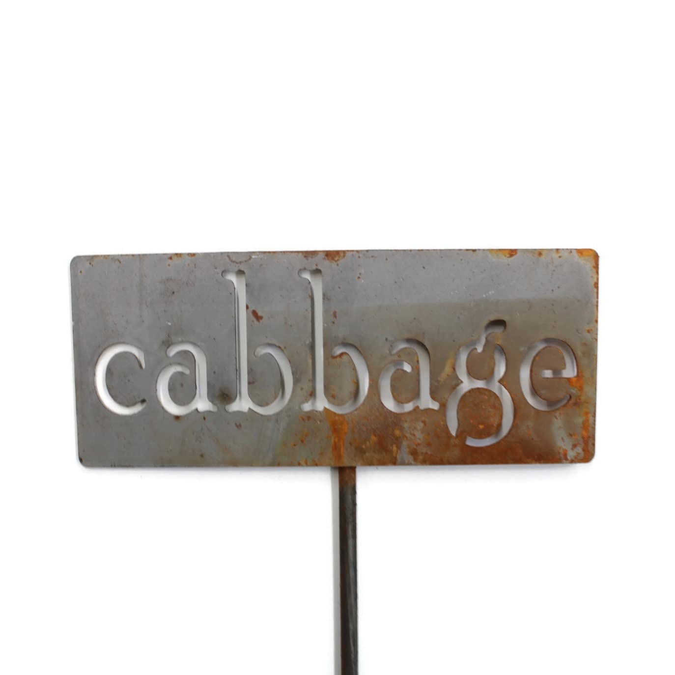 Classic Metal Garden Markers 19 Inches Tall (cabbage, Naturally Rusted)-VerdiqueGarden
