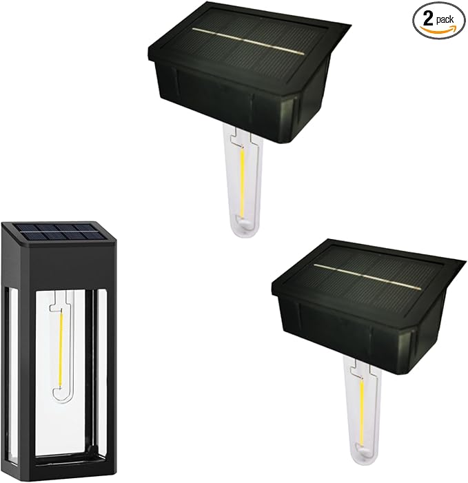 GOODFOEVER 2 Pack Solar Lights - Outdoor Fence and Wall Light Inserts, Waterproof-VerdiqueGarden