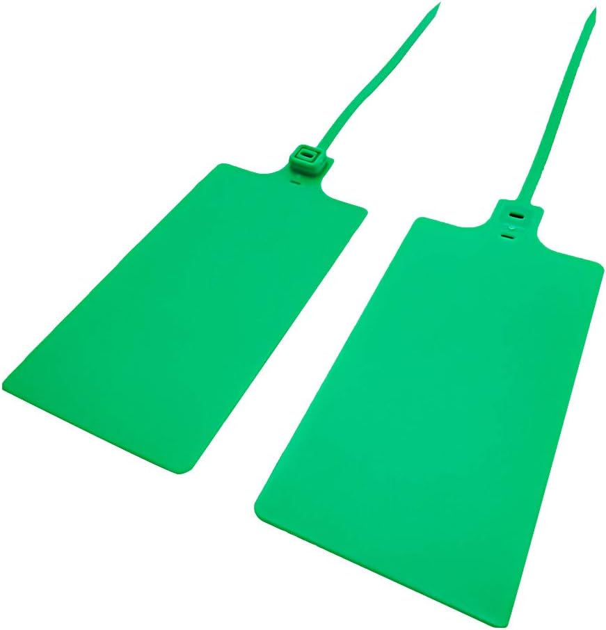 Blank Waterproof Plastic Tags Marker Ties Large Labeling Tags 2.28"×3.94" Green 100 pcs per Bag-VerdiqueGarden