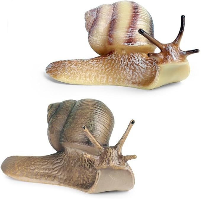 2 Pcs Snail Figurine Miniature Snail Model Realistic Animal Figurines Fairy Garden Micro Landscape Decor-VerdiqueGarden