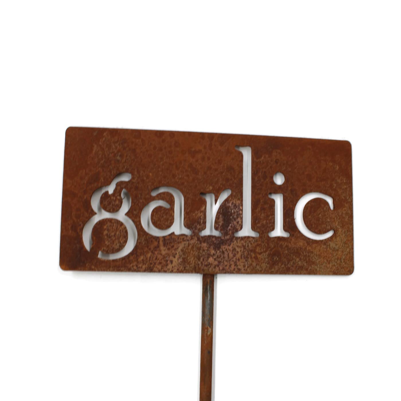 Classic Metal Garden Markers 19 Inches Tall (garlic, Naturally Rusted)-VerdiqueGarden