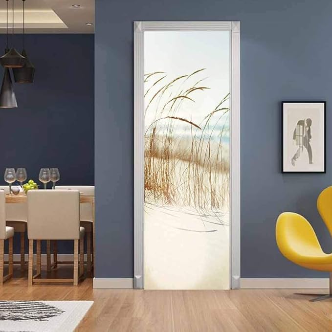Door Wallpaper Self-Adhesive Door Poster 3D Door Picture - Sylter Dune - Door Film Photo Wallpaper Premium PVC Waterproof Door Sticker Wall Sticker for Bedroom Living Room Door Decoration Stickers 86-VerdiqueGarden
