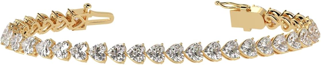 Houston Diamond District 2 to 28 Carat Lab Grown Diamond Classic Tennis Bracelet, 4-Prong Setting for Women (E-F Color, VS2-SI1 Clarity)