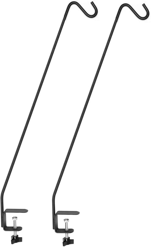 Ashman Deck Hook 32-Inch (2 Pack), Double Forged Solid Metal Single Piece Rod, Ideal for Bird Feeders, Plant Hangers, Coconut Shell Hanging Baskets, and Lanterns.-VerdiqueGarden