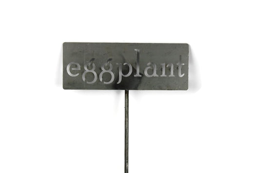Classic Metal Garden Markers 19 Inches Tall (eggplant, Raw, Unfinished Steel (will rust with time))-VerdiqueGarden