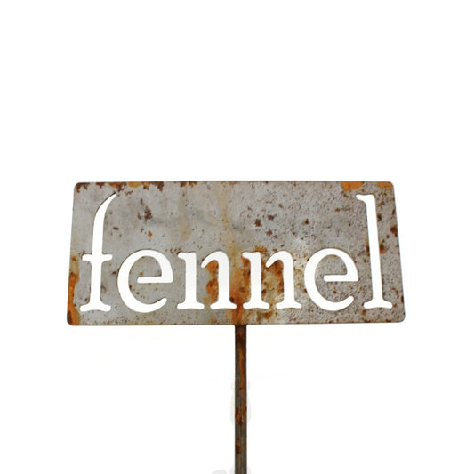 Classic Metal Garden Markers 19 Inches Tall (fennel, Naturally Rusted)-VerdiqueGarden