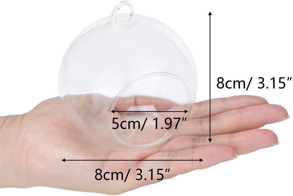 24 Pcs 3.15"/ 8cm Hanging Glass Tealight Holder Globe with LED Tealight, Plant Terrariums Glass Orbs Air Plants Tea Light Candle Holders Home Decor Indoor Outdoor Garden DIY Gifts (24 Pcs)-VerdiqueGarden