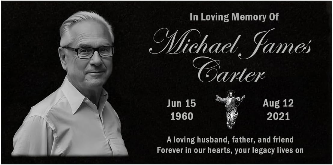 24x12 Personalized Granite Grave Stone – Custom Engraved Headstone for Cemetery, Memorial Plaque for Grave, Durable Tribute Marker for Loved Ones-VerdiqueGarden