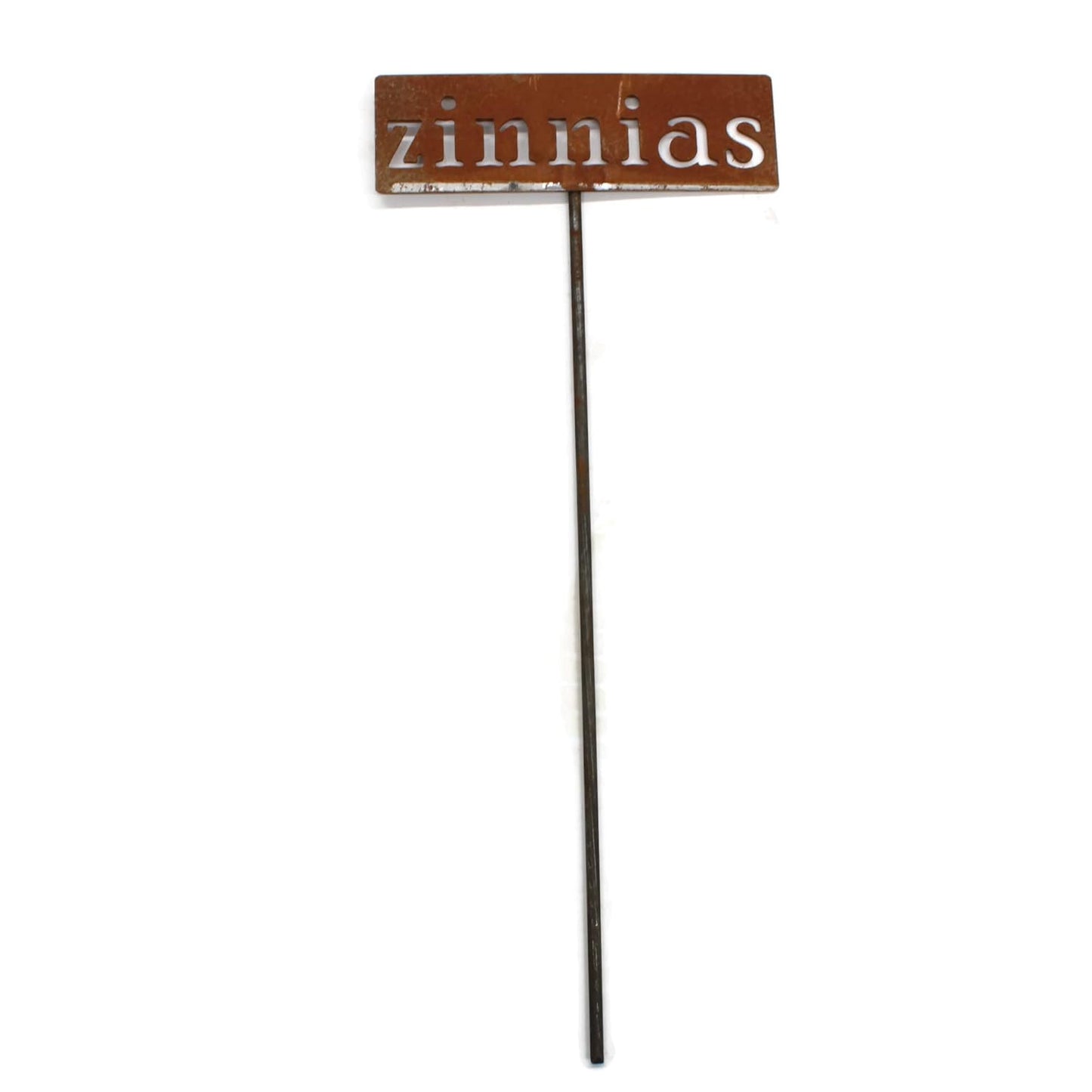 Classic Metal Garden Markers 19 Inches Tall (zinnias, Naturally Rusted)-VerdiqueGarden