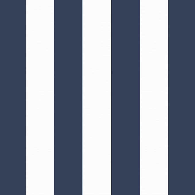 Arden Indoor/Outdoor Seat or Rocking Chair Cushion, 19 x 18, Water Repellent, Rain Proof, Fade Resistant Cushion for Rocking or Dining Chairs Sapphire Blue Cabana Stripe-VerdiqueGarden