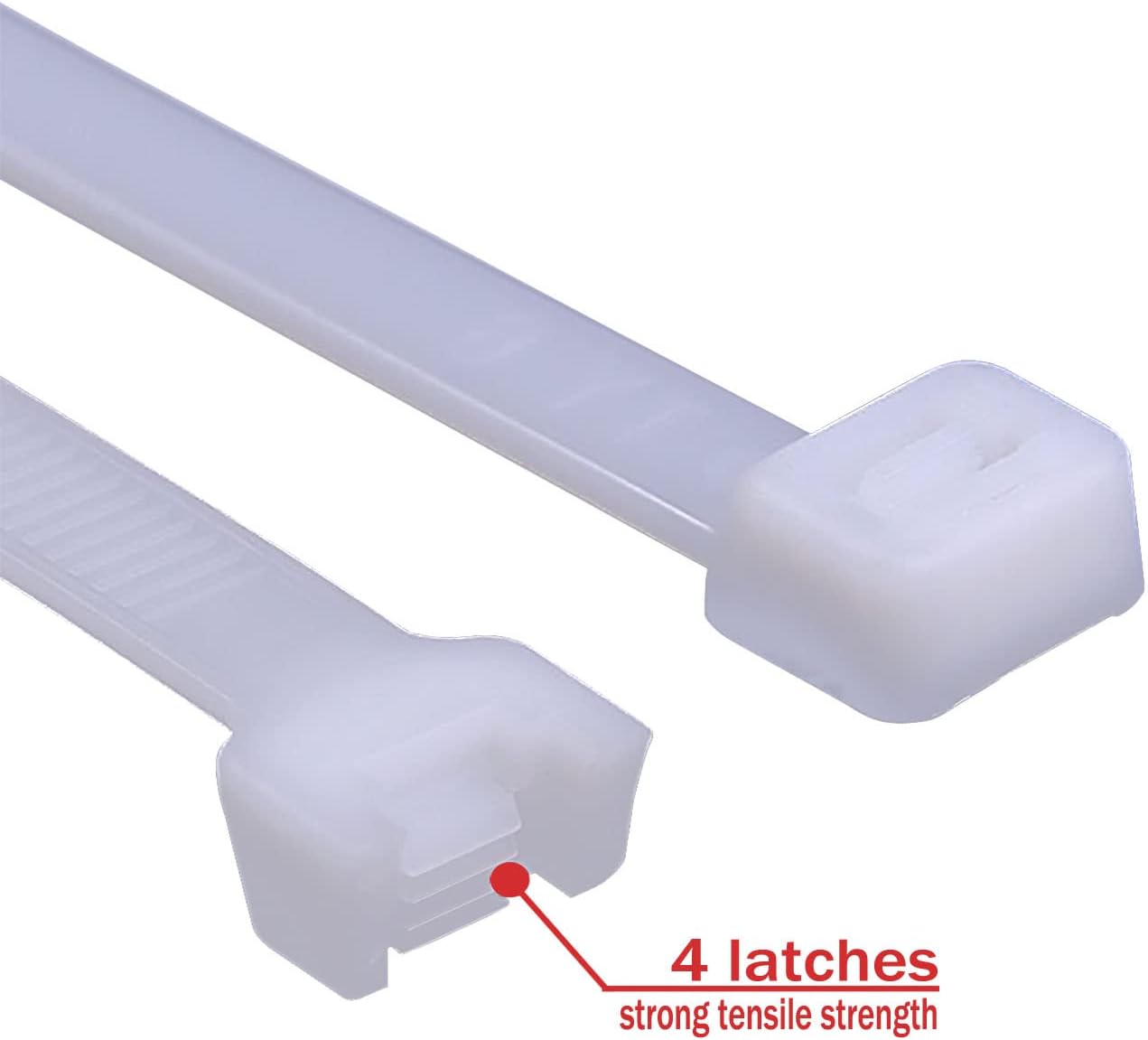 Superun Heavy Duty Zip Ties 24 Inch, Strong Large White Zip Ties 120 Lbs Tensile Strength Selflocking Wire Ties (Industrial Grade Cable Ties) Pack of 50 Clear-VerdiqueGarden