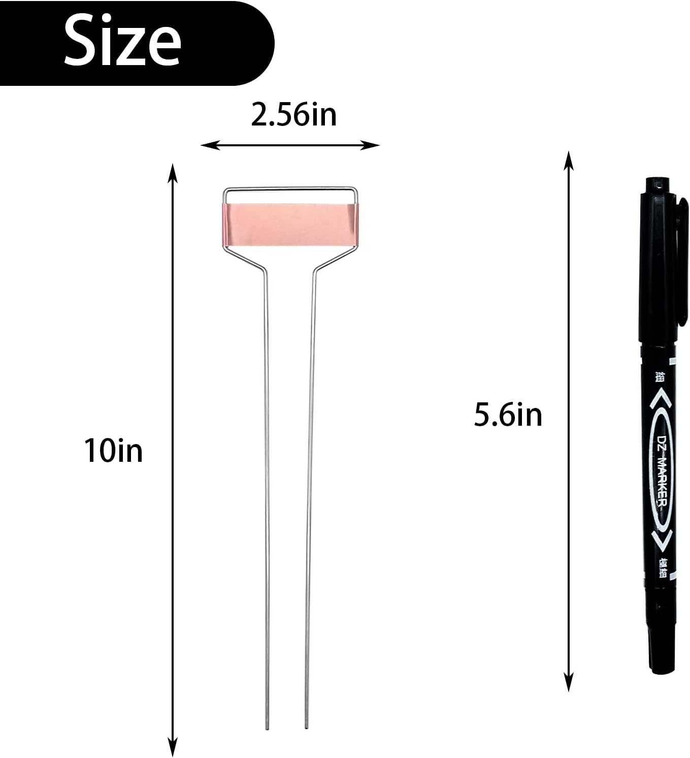 Wehhbtye 20 PCS 10 Inch Metal Plant Label Stakes-Copper Metal Plant Tags,High Copper Plate Plant Labels,Coppers Plant Tags with 1 Maker Pen for Flowers, Vegetables, Seedlings, Seed,etc-VerdiqueGarden