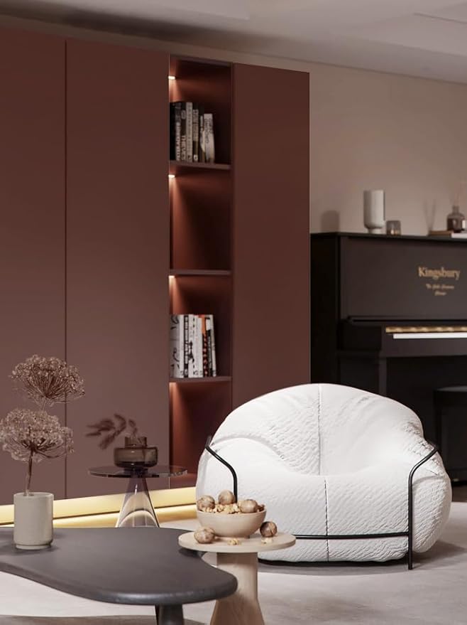 Dimoon 236''x17.7'' Red Peel and Stick Wallpaper Contact Paper Modern Self Adhesive Wall Paper Removable Renter Friendly Textured Solid Color Shelf Cabinet Vinyl Roll (236''x17.7'',Bordeaux Red)-VerdiqueGarden