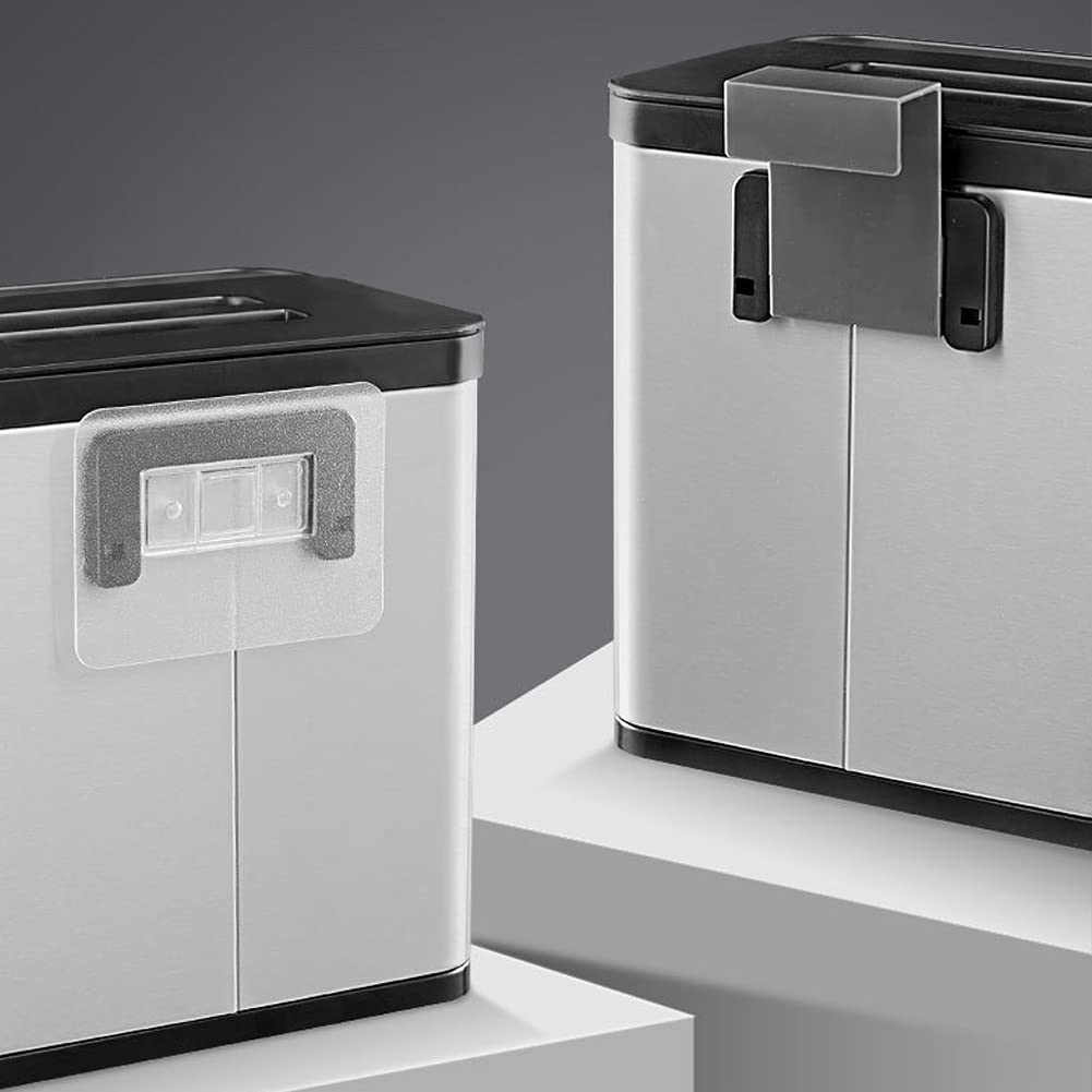 SIDIANBAN Hanging Trash Can with Lid for Kitchen Cabinet Door, 0.8 Gal/3L Stainless Steel Garbage Can Kitchen Compost Bin for Countertop or Under Sink-VerdiqueGarden