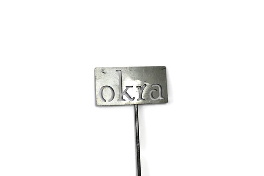 Classic Metal Garden Markers 19 Inches Tall (okra, Raw, Unfinished Steel (will rust with time))-VerdiqueGarden