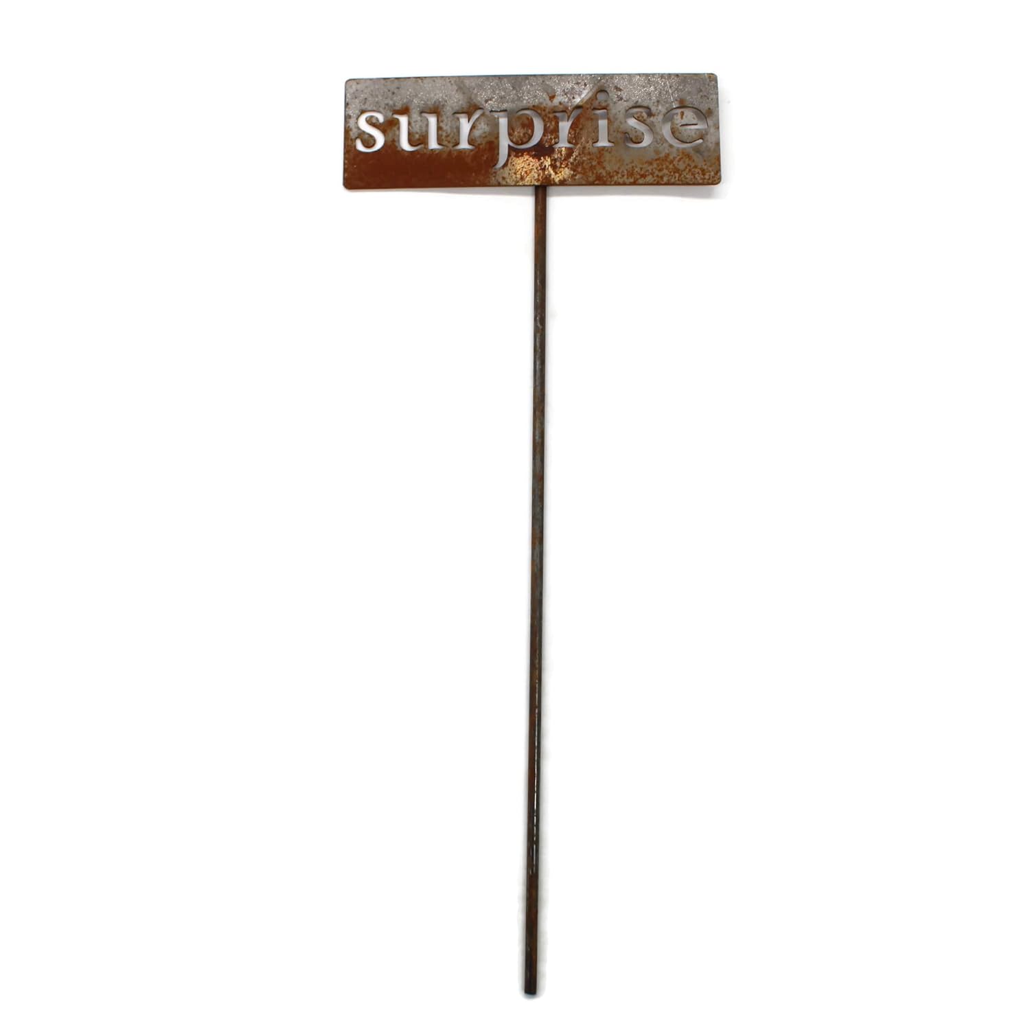 Classic Metal Garden Markers 19 Inches Tall (surprise, Naturally Rusted)-VerdiqueGarden