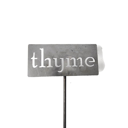 Classic Metal Garden Markers 19 Inches Tall (thyme, Raw, Unfinished Steel (will rust with time))-VerdiqueGarden