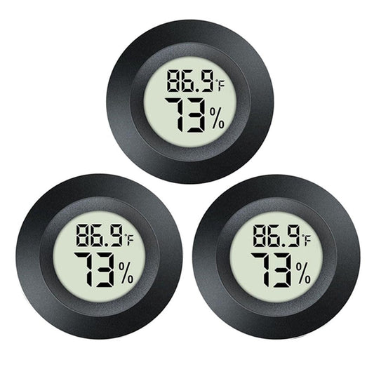 3 Pack Mini Hygrometer Thermometer Digital Humidity Meter Indoor/Outdoor Humidity Monitor Reptile Thermometer for Humidors Garden Cellar Greenhouse ℉/ ℃ (3)-VerdiqueGarden