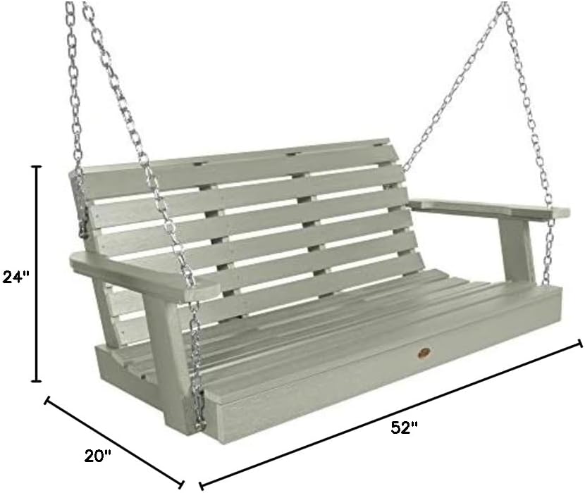 Highwood Weatherly Porch Swing, 4 Feet, Eucalyptus-VerdiqueGarden