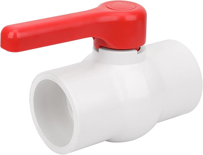 2-1/2" PVC Ball Valve Water Pipe Shut-off Valve Socket with Red T-Handle for Cold Water Supply lines, Irrigation Pipe fitting System(Socket x Socket), 2.50" PVC Water Shut-off Valves Fitting, SCH40-VerdiqueGarden