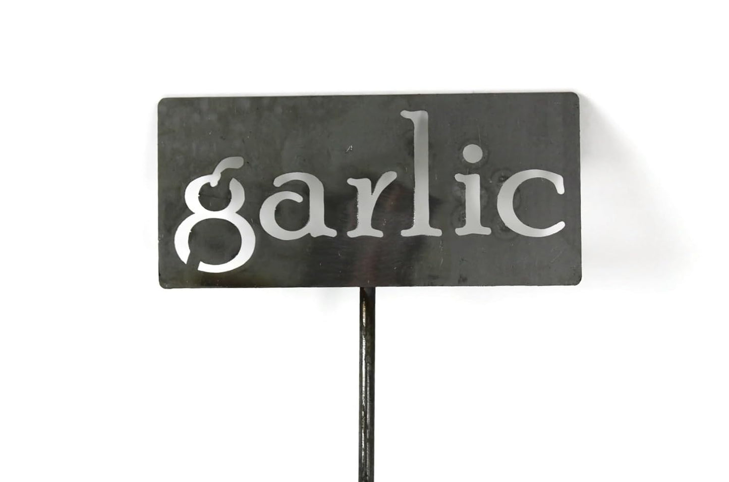 Classic Metal Garden Markers 19 Inches Tall (garlic, Raw, Unfinished Steel (will rust with time))-VerdiqueGarden