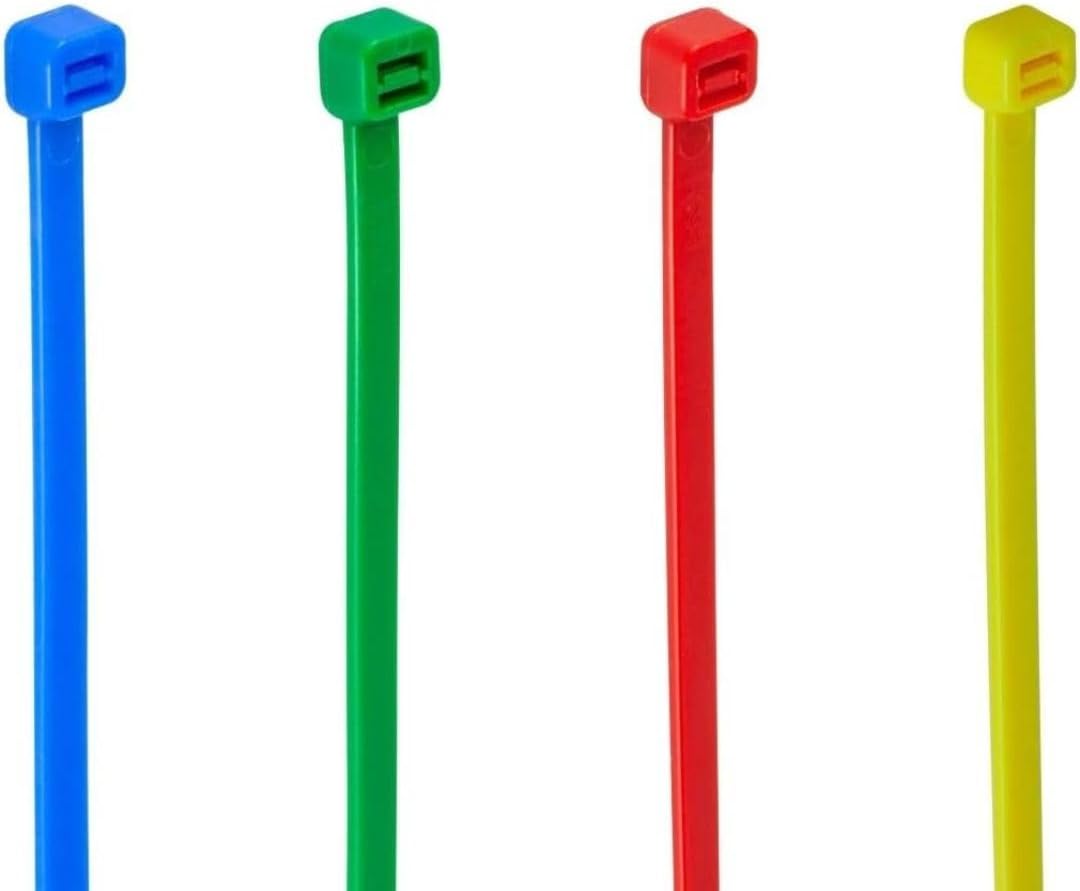 GTSE 12 Inch Mixed Colored Zip Ties, 200 Pack, 18lb Strength, UV Resistant Long Nylon Cable Ties, Self-Locking 8" Tie Wraps (Red, Blue, Green, Yellow)-VerdiqueGarden
