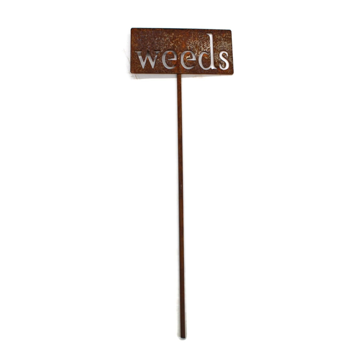Classic Metal Garden Markers 19 Inches Tall (weeds, Naturally Rusted)-VerdiqueGarden