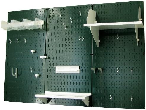 Wall Control Pegboard Organizer 4 ft. Metal Pegboard Standard Tool Storage Kit with Green Toolboard and White Accessories-VerdiqueGarden