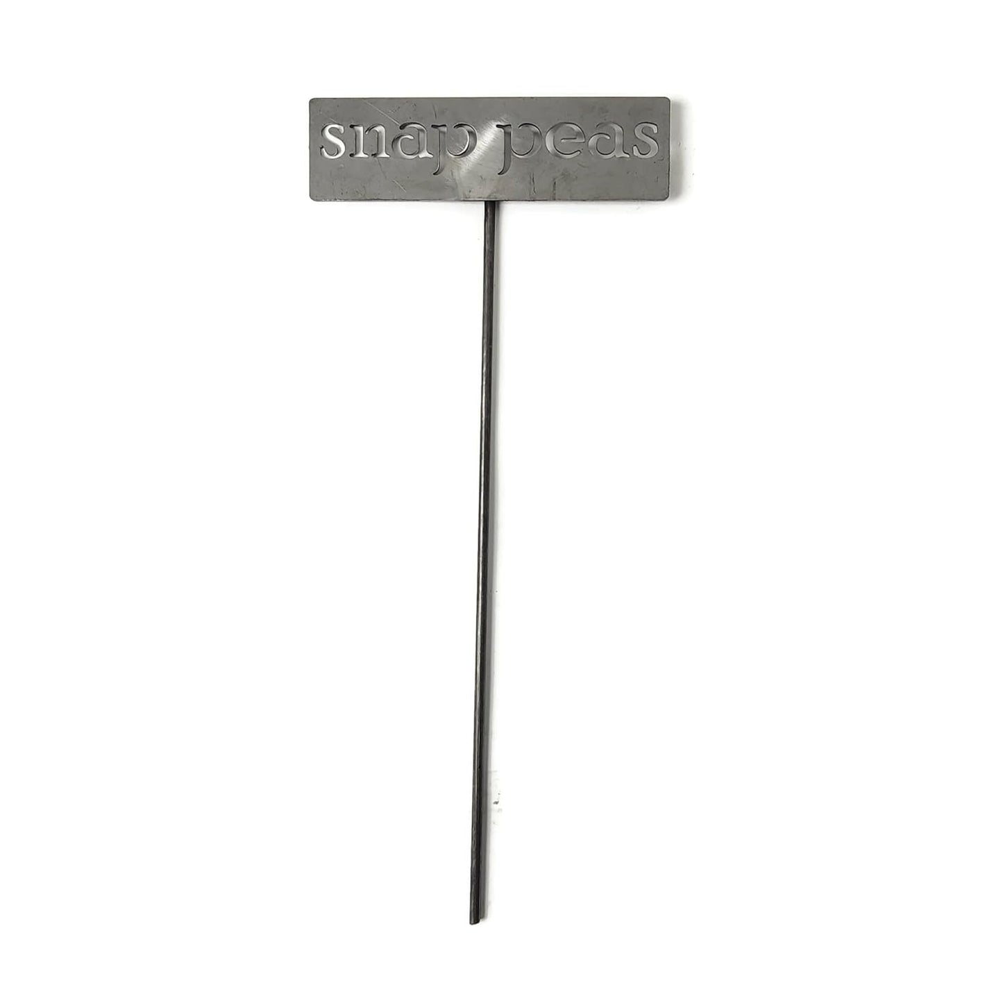 Classic Metal Garden Markers 19 Inches Tall (snap peas, Raw, Unfinished Steel (will rust with time))-VerdiqueGarden