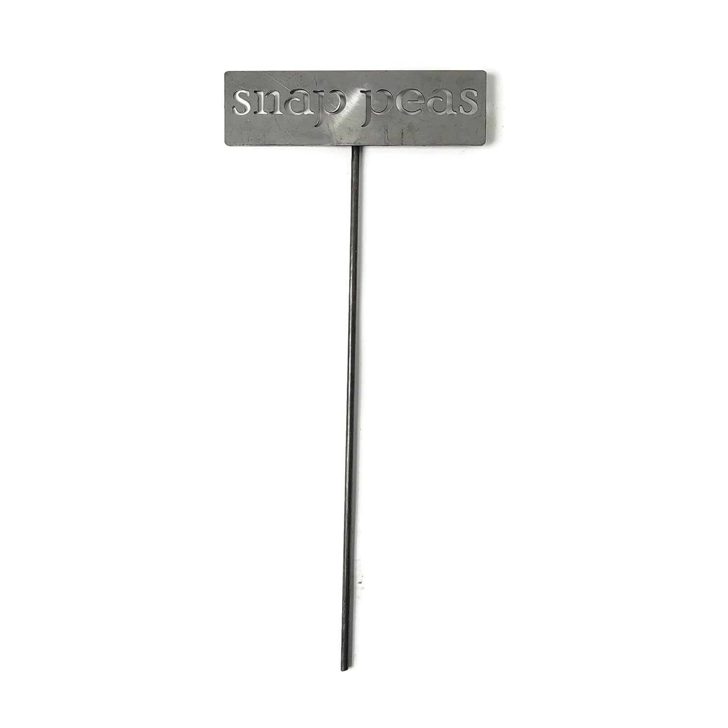 Classic Metal Garden Markers 19 Inches Tall (snap peas, Raw, Unfinished Steel (will rust with time))-VerdiqueGarden